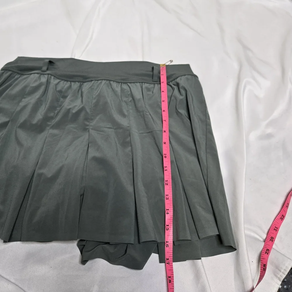 NEW Aerie olive green pleated belted academia tennis pickleball skort skirt‎ XL